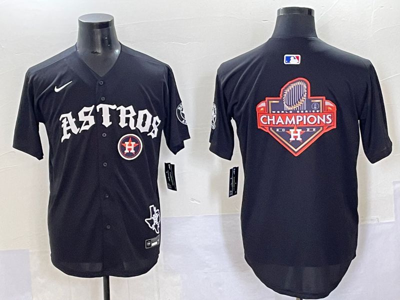 Men 2025 Houston Astros Blank Black Seven generations Joint Name Nike MLB Jersey style 27->houston astros->MLB Jersey